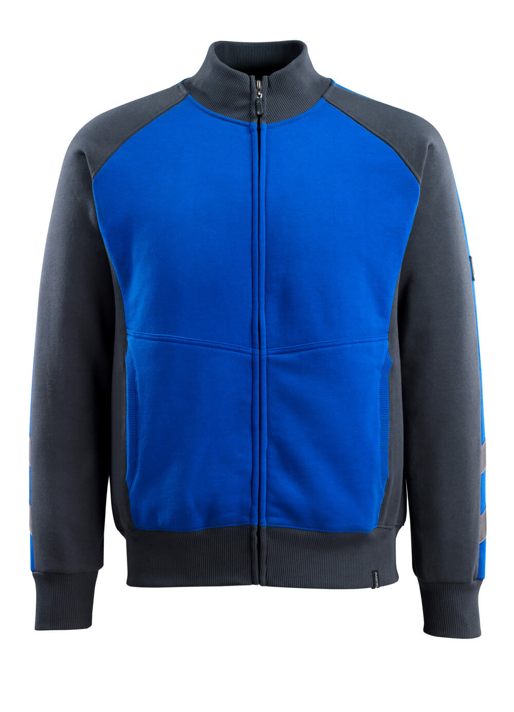 AMBERG JUMPER WITH ZIPPER, COBALT/DARK GREY, 60%COTTON/40%POLYESTER, MASCOT UNIQUE