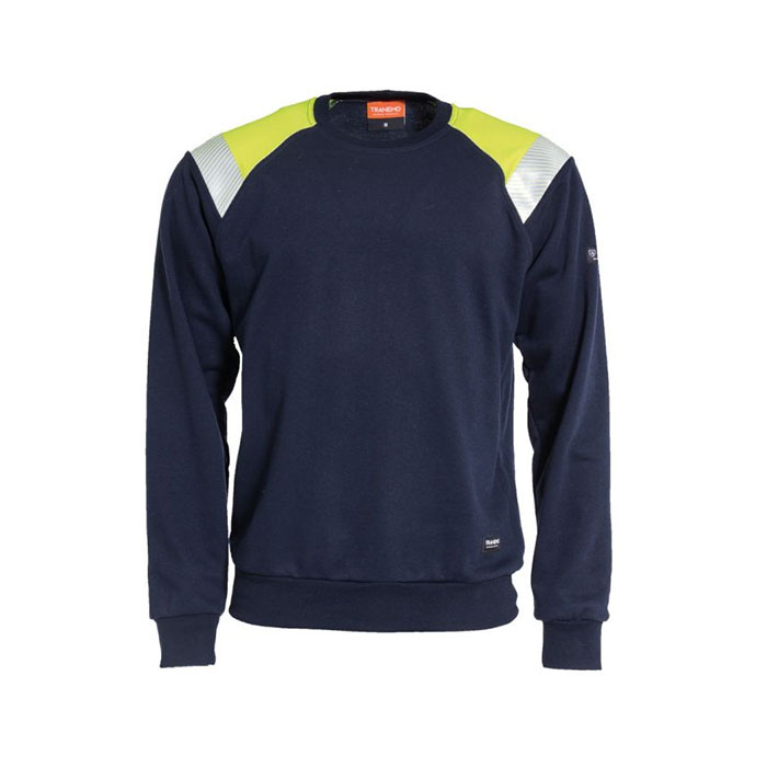 6375 89 SWEATER FR AST ARC NAVY/FLUO-YELLOW CANTEX - TRANEMO