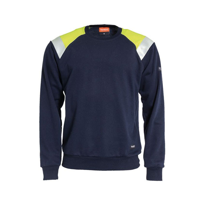 6375 89 SWEATER FR AST ARC MARINE/JAUNE FLUO CANTEX - TRANEMO