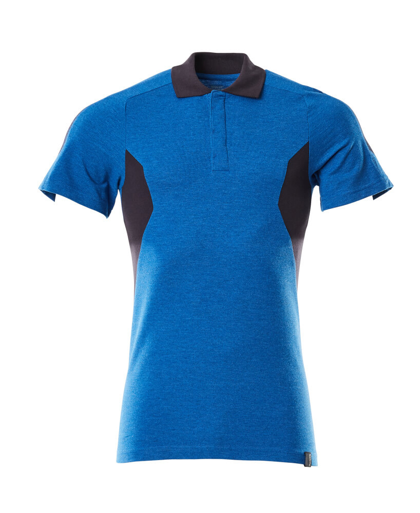 18383-961 ACCELERATE POLO, BRIGHT BLUE/DARK NAVY, 60% COTTON/40% POLY, 180GR, MASCOT ACCELERATE