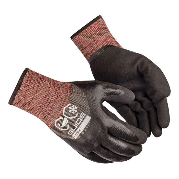 6610W CUT-RESISTANT WINTER GLOVE, CATEGORY F, DOUBLE NITRILE COATING, BLACK/BROWN - GUIDE