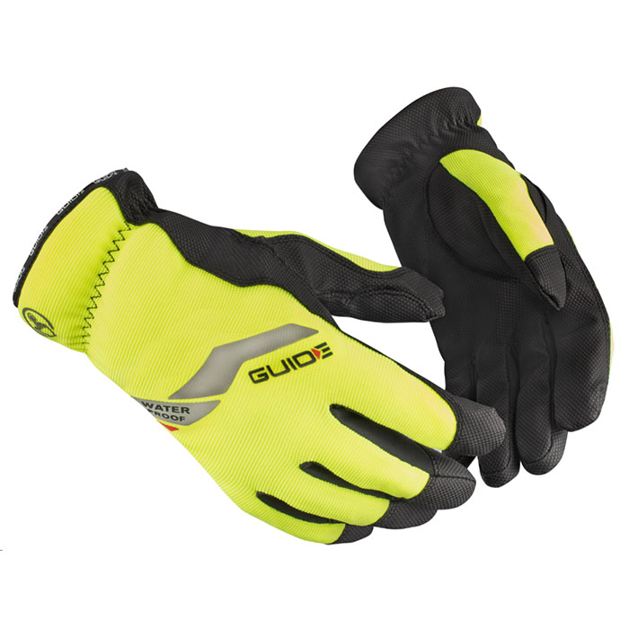5122W WATERPROOF WINTER GLOVE, SYNTHETIC LEATHER, YELLOW/BLACK - GUIDE