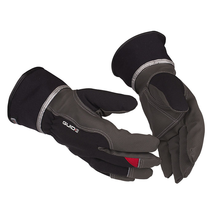 5154W CUT-RESISTANT WINTER GLOVE, CATEGORY C, SYNTHETIC LEATHER, GREY/BLACK - GUIDE