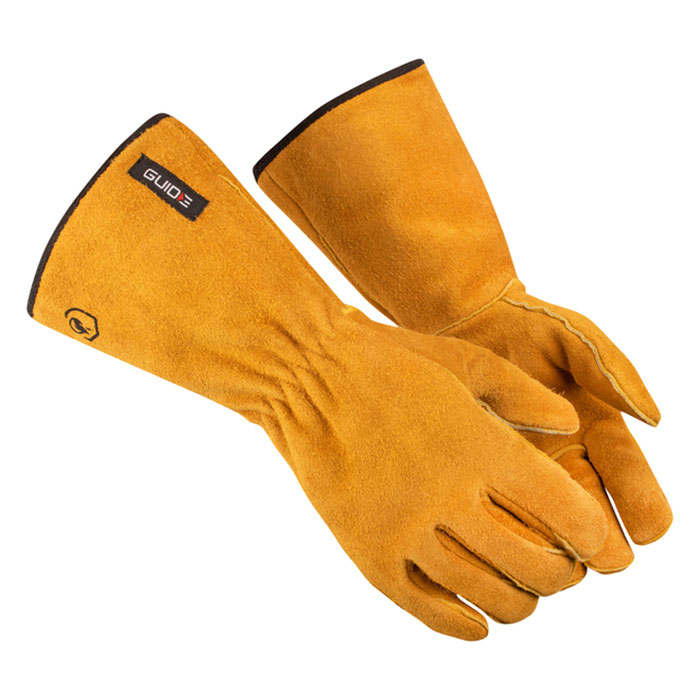 3569 WELDING GLOVES, COW-SPLIT LEATHER, KEVLAR SEAMS, YELLOW - GUIDE