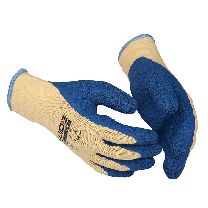 155 GLOVE, LATEX PALM COATING, YELLOW/BLUE - GUIDE