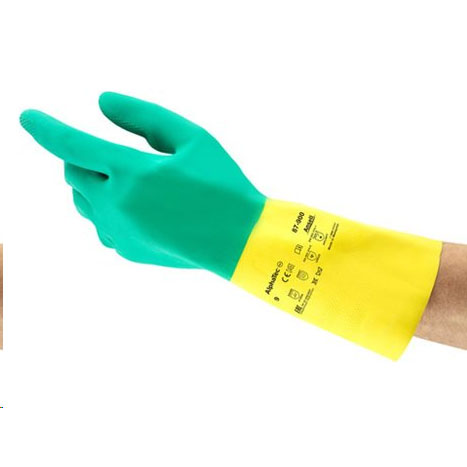 87-900 BI-COLOUR GLOVE NATURAL RUBBER - ANSELL