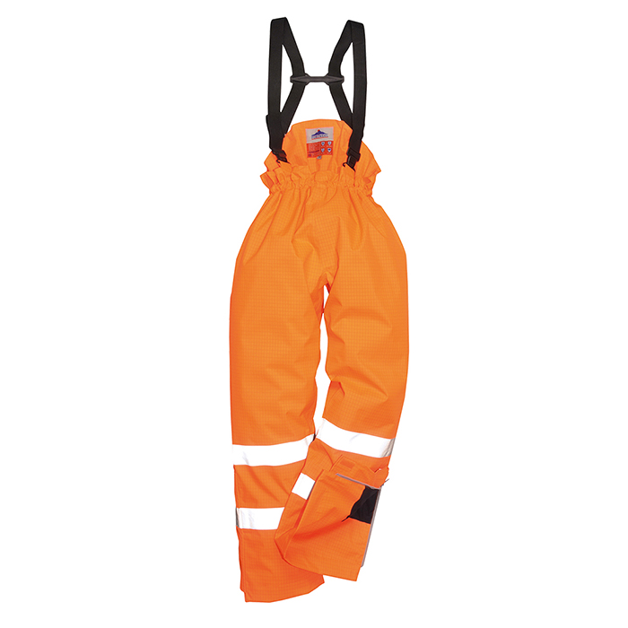 S781 BIZFLAME RAIN TROUSERS HI-VIS  FLAME RETARDANT AND ANTI STATIC - PORTWEST